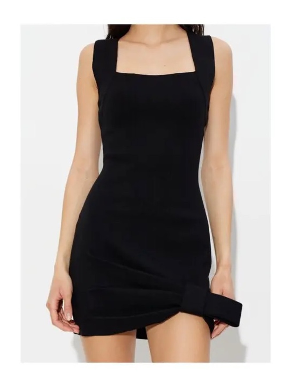 cult gaia Black Square-Neck Mini Dress
